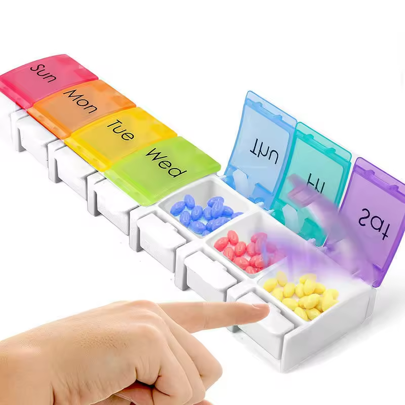 Weekly Pill Organizer 7 Day Large Storage Pill Box AM PM