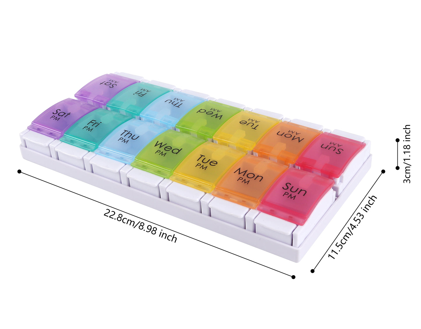 Weekly Pill Organizer 7 Day Large Storage Pill Box AM PM